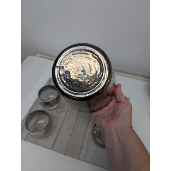 Dorothy Thorpe Set of 4 Roly Poly Glasses w/ Ice Bucket Silver Fade Ombre - Picture 8 of 9